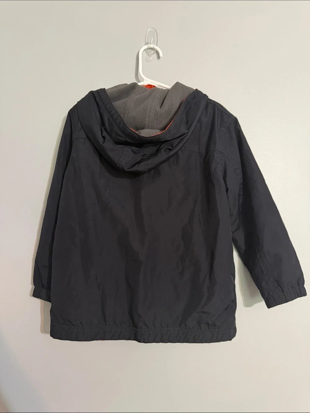 GAP Kids Black Hooded Raincoat with Orange Accent